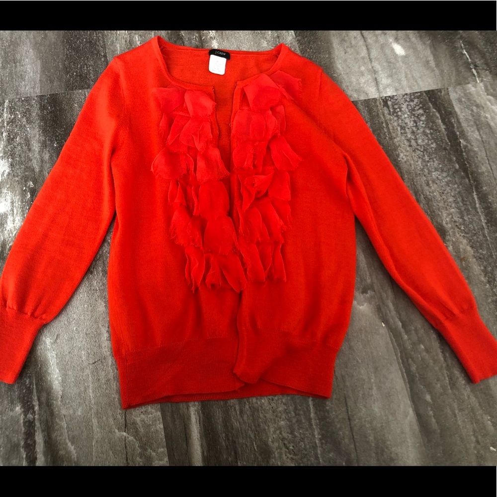 Jcrew red sweater 100% merino wool XS NWOT